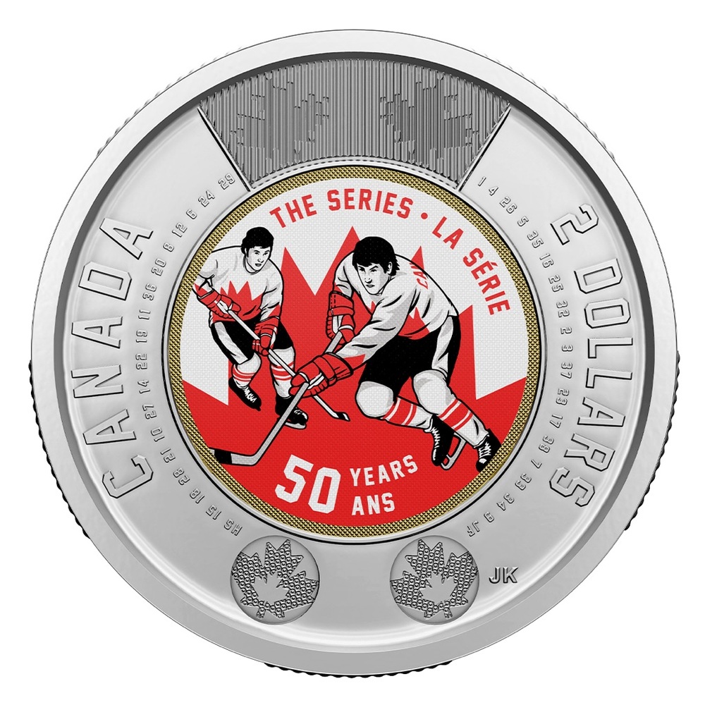 Canadian Toonie 50 Years Hockey graphic coin